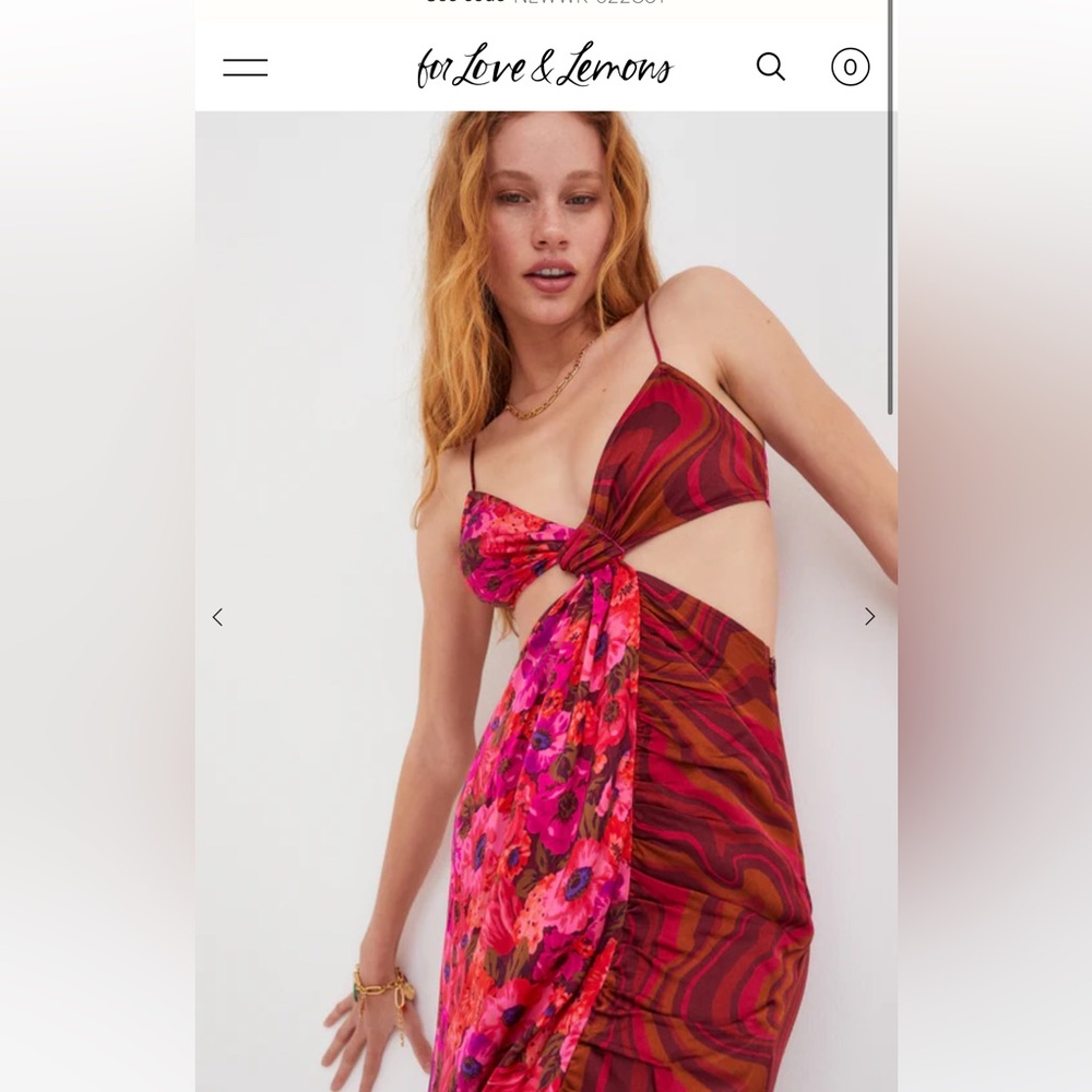 For Love & Lemons asymmetrical, two tone dress